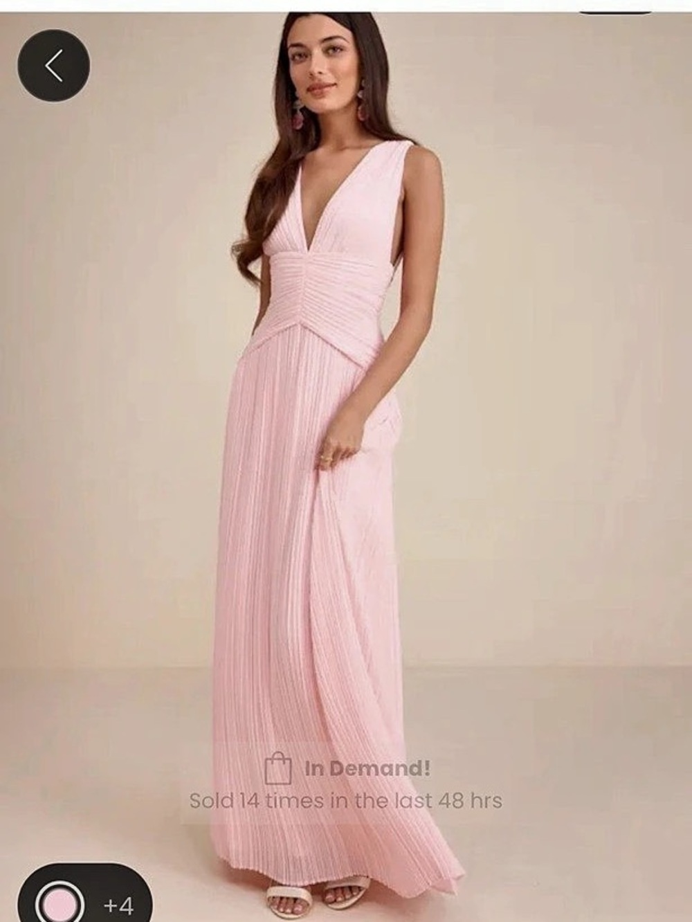 Lulus Kelina Light Pink Pleated Drop Waist Maxi Dress